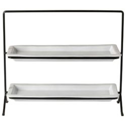 Costa Nova Plano 2 Tier Stand with Holder 15"