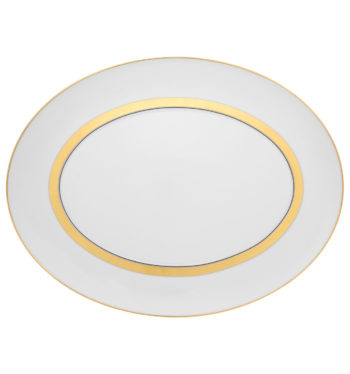 Vista Alegre Domo Gold Small Oval Platter 10 3/7' x 13 2/3"