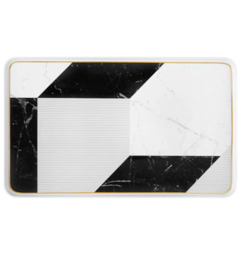 Vista Alegre Carrara Large Rectangular Platter 16.5"