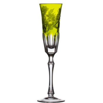 Varga Art Crystal Green Derby Panel Yellow-Green Champagne Flute