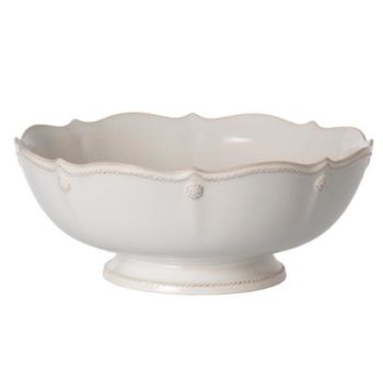 Juliska Berry and Thread Whitewash Footed Fruit Bowl 11" W x 5" H