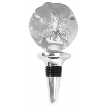 Mariposa Sand Dollar Bottle Stopper 4.75"H