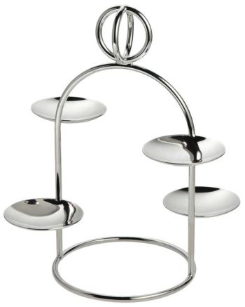 Ercuis Latitude Petits Fours Stand 4 Small Dishes 7.75"H x 6.25"D