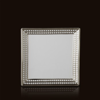 L'Objet Perlee Platinum Square Tray 8" x 8"