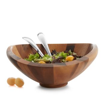 Nambe Butterfly Salad Bowl with Servers 16"D x 6.75"H - Image 2