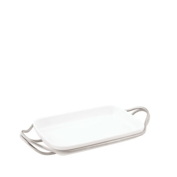 Sambonet Antico Rect. Dish in Holder 13.75 x 8.66"