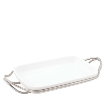 Sambonet Antico Rect. Dish in Holder 16 x 10.5"