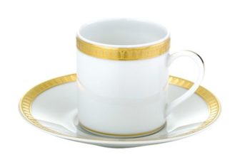Christofle Malmaison Porcelain Gold Tea Cup & Saucer