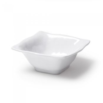 Q SQUARED NYC Ruffle Square Melamine Cereal Bowl set/4, 6.5" x 6.5"