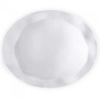 Q SQUARED NYC Ruffle Melamine Turkey Platter 21" x 17" x 1.25"