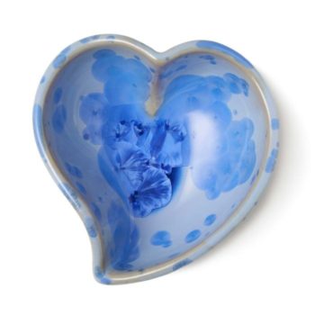 Simon Pearce Crystalline Twist Heart Bowl, Small - Cobalt