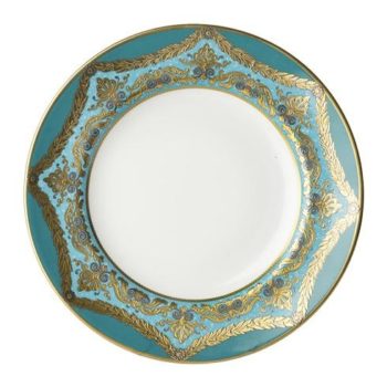 Royal Crown Derby Turquoise Palace Dessert Plate 8.5"D
