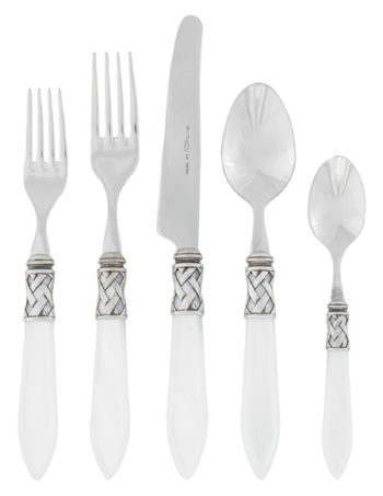 Vietri Aladdin Antique White 5-Piece Place Setting 6.5"L - 9.5"L
