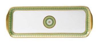 Deshoulieres Arcades Green Rectangular Cake Platter