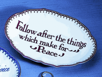 Mottahedeh Peace Verse Tray 5.75"L