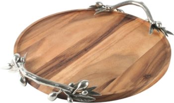 Vagabond House Olive Round Wood Serving Tray 18"D