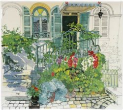 Gien Paris A Giverny Square Plate 11 1/2" x 10 1/2"