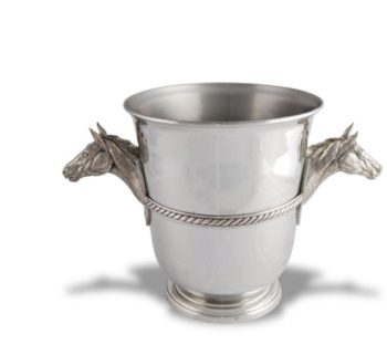 Vagabond House Pewter Thoroughbred Champagne/Ice Bucket 9"H x 8"Wx 15"L