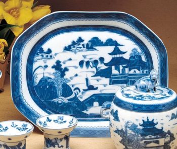 Mottahedeh Blue Canton Small Platter 12"L x 9.5"W