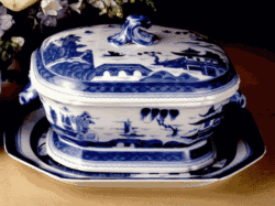 Mottahedeh Blue Canton Octagonal Platter 15.5"
