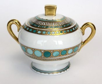Robert Haviland & C. Parlon Syracuse Turquoise Sugar Bowl 10 oz.