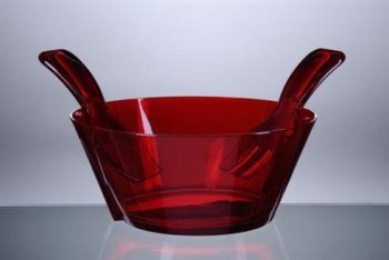 Mario Luca Giusti Salad Bowl w/Servers Red W 10" x H 4.33"