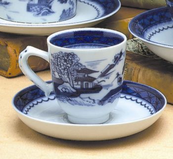 Mottahedeh Blue Canton Espresso Cup and Saucer 2.5"H - Image 2