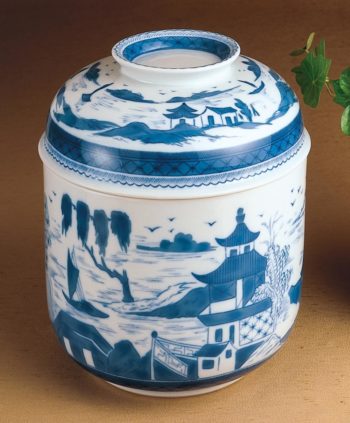 Mottahedeh Blue Canton Temple Jar 9.5"H