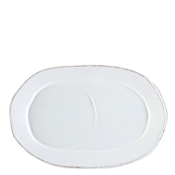 Vietri Lastra White Oval Tray 10.25"L, 6.75"W