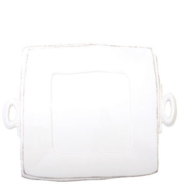 Vietri Lastra White Handled Square Platter 13"SQ