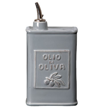 Vietri Lastra Gray Olive Oil Can 8.75"H, 24 oz