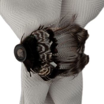 Juliska Feather Napkin Ring, Espresso 2" L x 3" W