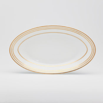 Royal Limoges Latitudes Gold Pickle Dish