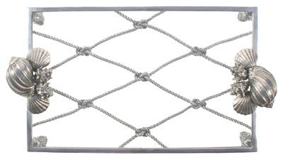 Vagabond House Marine Life Glass Tray 19" L x 11.5" W x 4" H