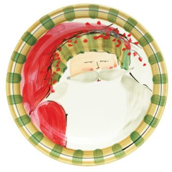 Vietri Old St. Nick Dinner Plate - Striped Hat