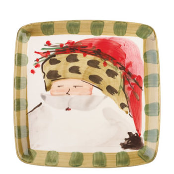 Vietri Old St. Nick Square Salad Plate - Animal Hat