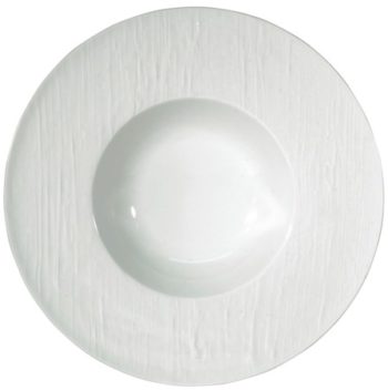 Raynaud Makassar Gloss White Rim Soup Plate 10.6" D - 1.6" H - 9.1 oz