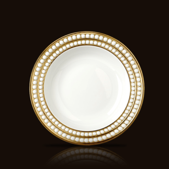 L'Objet Perlee Gold Soup Plate 9"