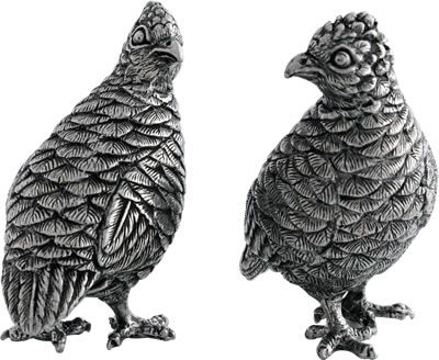 Vagabond House Pewter Quails Salt & Pepper Shakers