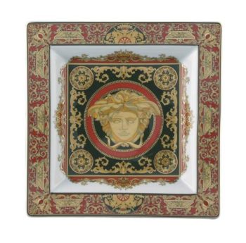 Versace by Rosenthal Medusa Red Tray, Porcelain  8.5"W