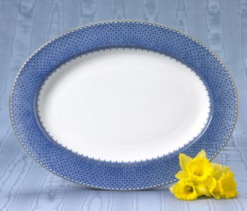 Mottahedeh Blue Lace Platter 15"L - Image 2