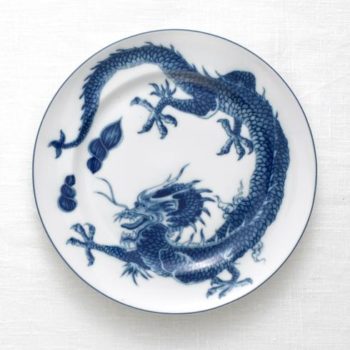 Mottahedeh Blue Dragon Dessert (with dragon) 8.5"D
