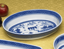 Mottahedeh Blue Canton Oval Baker 13'L x 9"W