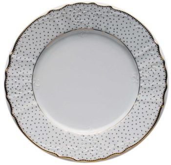 Anna Weatherley Simply Anna Polka Gold Open Vegetable Bowl 10.25"L x 2.75"H