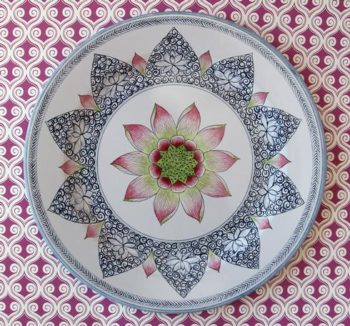 Milestone by Mottahedeh Lotus Tin Plate Picnic Set  Set/4
