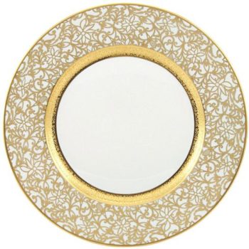 Raynaud Tolede White/Gold Dinner Plate 10.5 " D