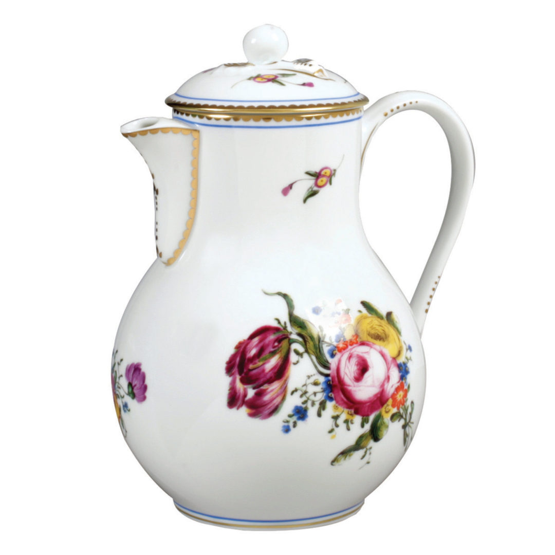 Bernardaud A La Reine Coffee pot 12 cup The Pink Daisy