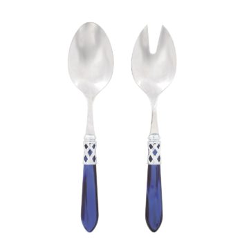 Vietri Aladdin Brilliant Blue Salad Server Set 10"L