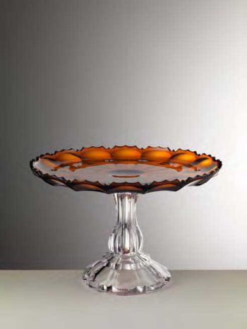 Mario Luca Giusti Girasole Amber Cake Plate 13"W x 8.5"H