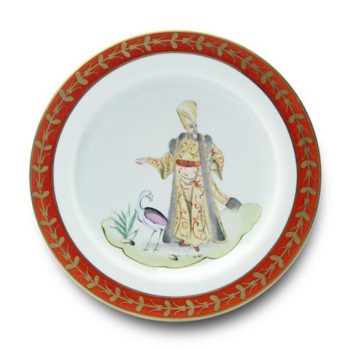 Pinto Paris Ottomane Man with Flamingo Buffet Plate 11.5"